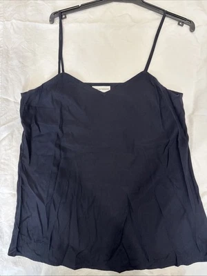 Scanlan Theodore silk spaghetti strap singlet Navy blouse size 10 - image 1 of 4