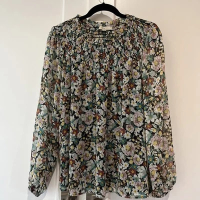 Camisa elegante floral manga larga grande Ann Taylor Loft Foto 1 de 4