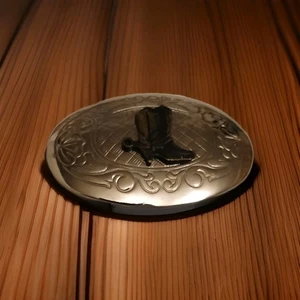 Vintage USA Made WESTERN Gürtelschnalle COWBOY BOOTS Chrom: Supern Zustand. - Bild 1 von 5