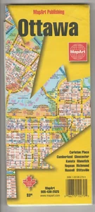 Ottawa Ontario Canada Road Map by MapArt Publishing Folded Map 2002 Edition - Imagen 1 de 4