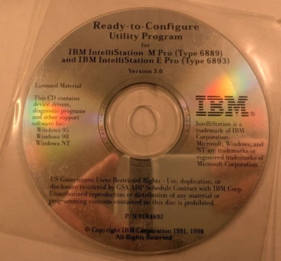Ready to Configure Utility Program for IBM Intellistation M & E Pro 6889/ 6893 - Bild 1 von 4