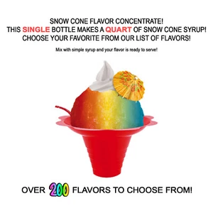 Snow Cone Flavor Concentrate MIX - Makes a QUART of Snowcone or Shaved Ice Syrup - Picture 1 of 1