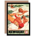Travel Newquay Corwall Gwr Rail Surf Sea Uk Ad Blank Greeting Card With Envelope