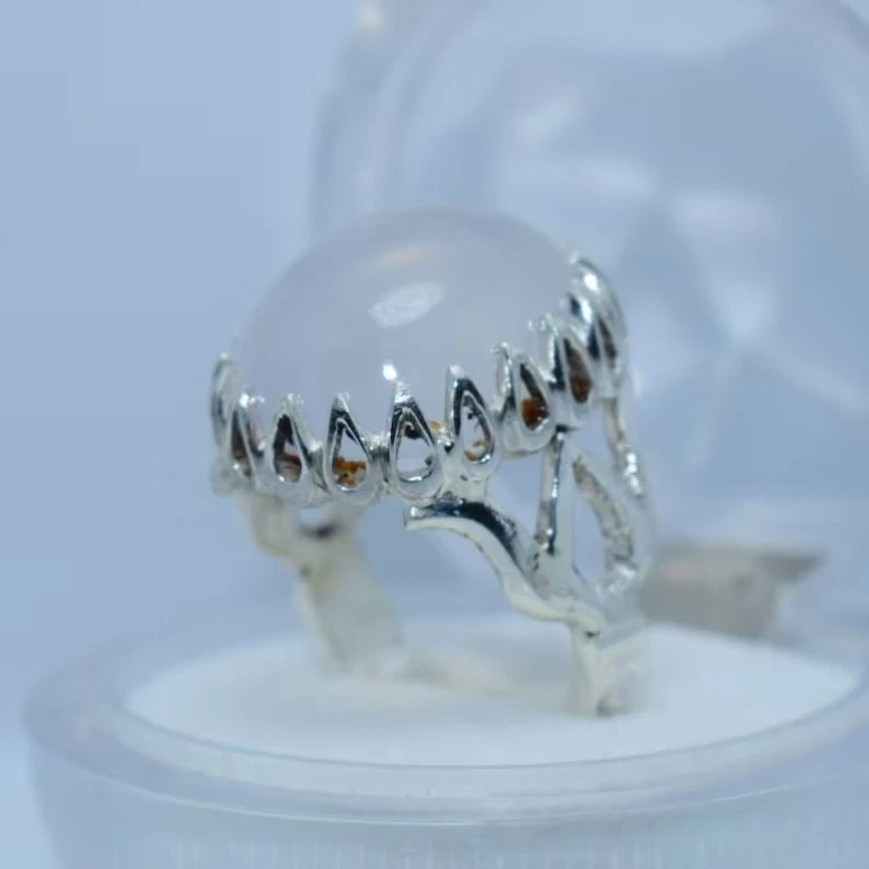 Anillo de piedra natural Dur Al Najaf anillo Dur e Najaf anillos chiítas piedra Najaf blanco Foto 1 de 4