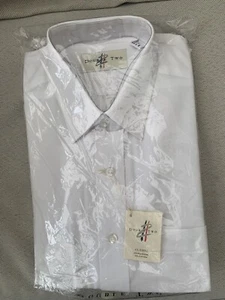 Camisa clásica de manga larga Double Two para hombre blanca de mezcla de algodón 3300 talla 16 nueva con etiquetas - Imagen 1 de 2
