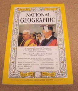 National Geographic May 1960 Eisenhower Air Force Art Discus Fish BronzeAge Ship - Imagen 1 de 8