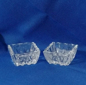 Vintage  Open Salt Sellers Starburst Clear Cut Square Set Of 2 - Picture 1 of 5