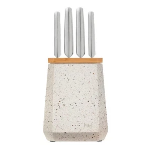 Furi Pro Stone 5pc Knife Block Set Azure Terrazzo 5 Piece - Picture 1 of 4
