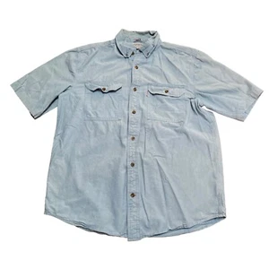 Camisa Carhartt Para Hombre Talla Grande Azul Calce Relajado Informal Ropa de Trabajo Logo Abotonada - Imagen 1 de 5