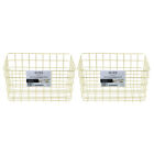 2x Boxsweden Large 38x26cm Wire Storage Basket Kitchen/Bathroom Organiser Gold