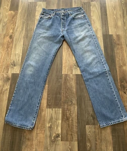 Jeans Levi 501-0194 blu la vestibilità effettiva è taglia W34 L34,5 Made in Repubblica Dominicana - Foto 1 di 21