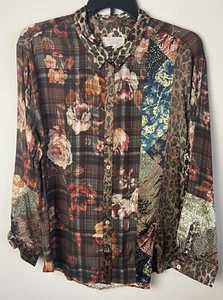 JOHNNY WAS OCTAVE FLORAL PRINT MIX SHIRT SIZE XL - Picture 1 of 7