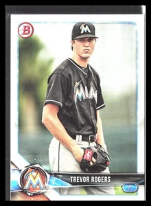 Trevor Rogers 2018 Bowman #BP148    Prospects Camo Miami Marlins - Picture 1 of 2