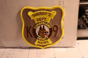 police patch  CUMBERLAND COUNTY SHERIFF'S DEPT MAINE  K9 - Picture 1 of 1
