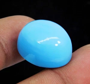 Natural 37.15 CT Sleeping Beauty Turquoise Oval Cabochon Cut Loose Gemstone - Picture 1 of 7