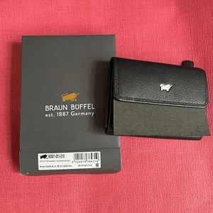 Braun Büffel Golf 2.0 Unisex Schwarz Leder Schlüsseletui Brandneu Verpackt - Bild 1 von 9