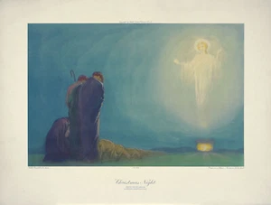 ARILD ROSENKRANTZ XRare Vintage 1934 Print Birth of Jesus, Angel CHRISTMAS NIGHT - Bild 1 von 1