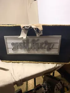New 23.5 x 12 inches Farmhouse style Gather sign with rope trim - Picture 1 of 3