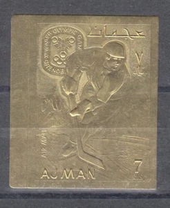 Ajman 1968 - Juegos Olímpicos de Invierno - Grenoble - Oro 7r - MNH, Imperforado - Imagen 1 de 1