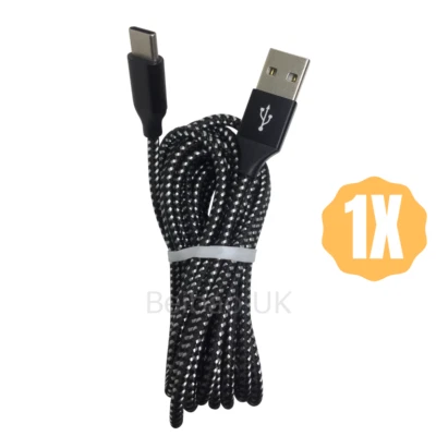 Braided Type USB-C Cable 10FT Fast Charger Charging Data Cord For LG HTC Samsung - Image 1 of 4