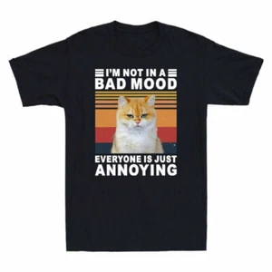 Men's A In Anonying Bad T-Shirt Vintage Funny Not Everyone Cat Retro Is I'm Mood - Picture 1 of 7