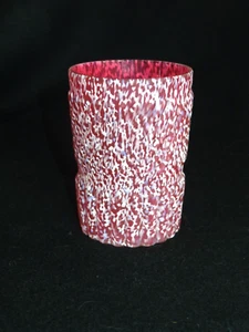 Rare Northwood Glass Cranberry Tumbler Chrysanthemum Base Swirl Tumbler w/ Frit - Picture 1 of 5