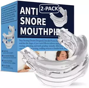 2-Pack Anti Snore Mouthpiece Sleep Aids Mouth Guards Stop Snoring Adjustable - Picture 1 of 6