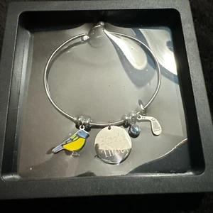 Super niedlich Damen Golfarmreif Charm Armband Silber Aquakristall mit Opal in Box - Bild 1 von 15