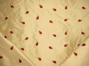 1-5/8Y Lee Jofa Embroidered Ladybird Silk Sun Drapery Upholstery Fabric - Picture 1 of 4