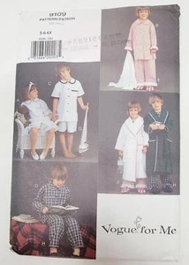 Vogue 9109 Childs Unisex Pajamas Robe PJs Size 5 6 6X sewing pattern - Picture 1 of 3