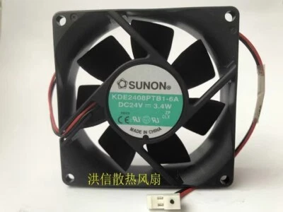 SUNON 8025 KDE2408PTB1-6A DC24V 3.4W 8CM 2-Pin Inverter Fan - Image 1 of 3