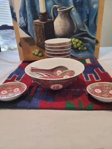 Vintage Set 15 Teile Chinesische Schale 6 Suppenschalen 6 Löffel 2 Soßenschalen 1 groß - Bild 1 von 10