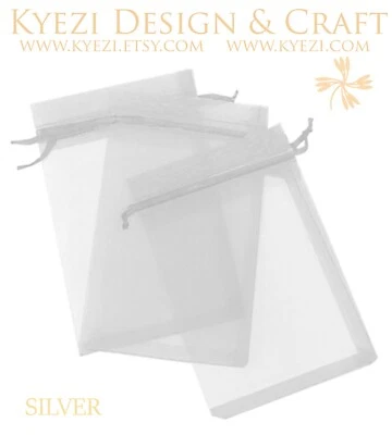 Sacos de organza com cordão transparente 2"x3" bolsas de joias festa de casamento bolsa de presente favor - Imagem 1 de 4