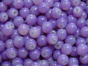 'Milky Lilac' Opalite Effect Glass Beads 8 x 7.5mm Beads - Picture 1 of 1