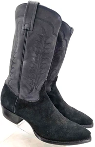 Tony Lama 1041L Black Leather Snip Toe Cowboy Western Boots US Women's 7.5 M - Picture 1 of 9