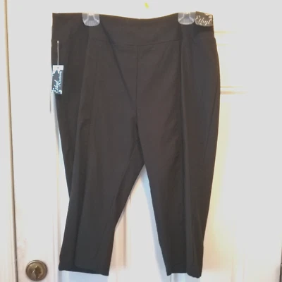 Ethyl Women's size 16 NWT Black Pull On Stretch Capri Pants 17" inseam EL6 - Image 1 of 4