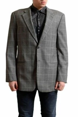 Blazer Armani Collezioni Para Hombre 100% Lana Cuadros Dos Botones EE. UU. 40L IT 50L Foto 1 de 4