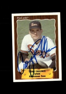 Craig Faulkner Hagerstown Suns 1990 ProCards  authentic autographed card