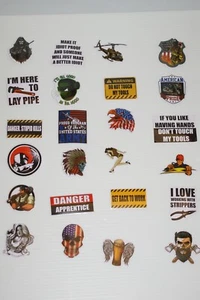 24 pc Hard Hat Stickers Funny Sticker for Tool Box Helmet Welding Toolbox Decals - Picture 1 of 4