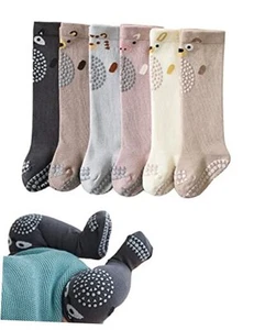 Toddlers Knee High Socks Girl Boy Non Slip with Grips Anti Skid Socks Newborn - Picture 1 of 8