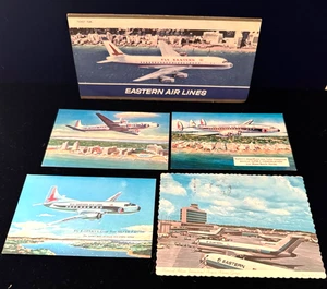 Eastern Air Lines Vintage Ticket Holder, 3 unused postcards, 1 used - Picture 1 of 11