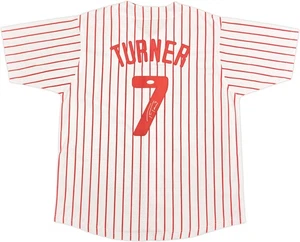 Philadelphia Phillies Trea Turner Autographed Signed White Pinstripes Jersey JSA - Picture 1 of 6