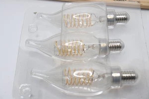 (3-Pk) EcoSmart BA11 Dimmable E12 Candelabra Fine Bendy Filament LED Light Bulb - Picture 1 of 4