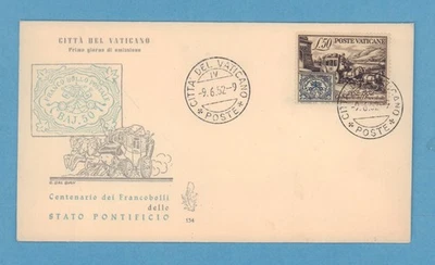 Stamps: Vatican City First Day Cover, June 9, 1952. Scott # 155   ST5 - Image 1 of 4