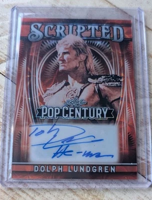 2025 Leaf Pop Century Dolph Lundgren Scripted ‘He-Man’ Auto 1/1 - Image 1 of 3