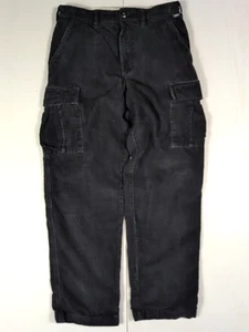 Pantaloni cargo Vans da uomo in velluto a coste neri 29 larghi taglio affusolato skater streetwear Y2K - Foto 1 di 12