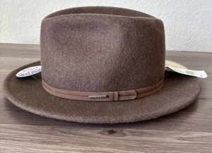 Neu mit Etikett Stetson Explorer knautschbare Mütze, Größe Large, braun, 100 % Wolle, hergestellt in den USA  - Bild 1 von 9
