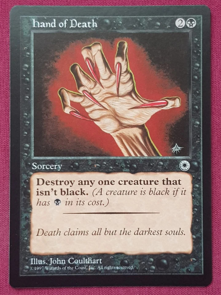 Magic The Gathering PORTAL HAND OF DEATH B black card MTG - Image 1 of 2