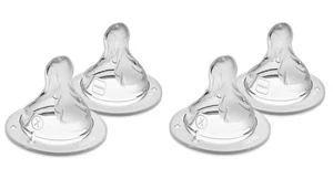 Bottle Nipples Extra Fast Flow Nipple Level 4, for 6+ Months, SkinSoft Silico... - Picture 1 of 6