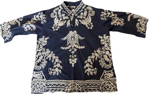 Daisy Creations Damen Tunika bestickt Größe 14 Blumenmuster vorne hinten - Bild 1 von 4